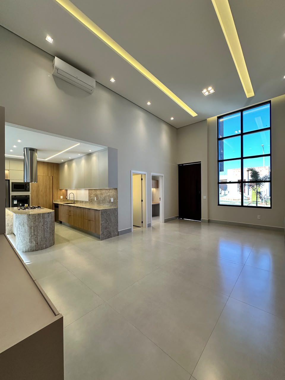 Sala mais cozinha integrada